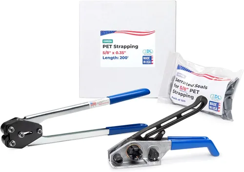 Miniatura 21 de IDL Packaging - PET-B-58-D Kit de flejado de poliéster de 5/8", estándar con dispensador - Todo lo que necesitas para atar un palet