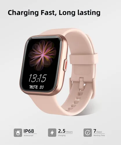 Miniatura 6 de RERE ASW2 - Reloj inteligente (respuesta/hacer llamada), Alexa integrado, rastreador de fitness de 1.69 pulgadas con 60 modos deportivos, frecuencia