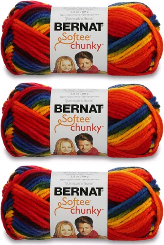 Miniatura 30 de Ovillo sólido Bernat Softee Chunky, Acrílico, Rojo Berry, Paquete de 1