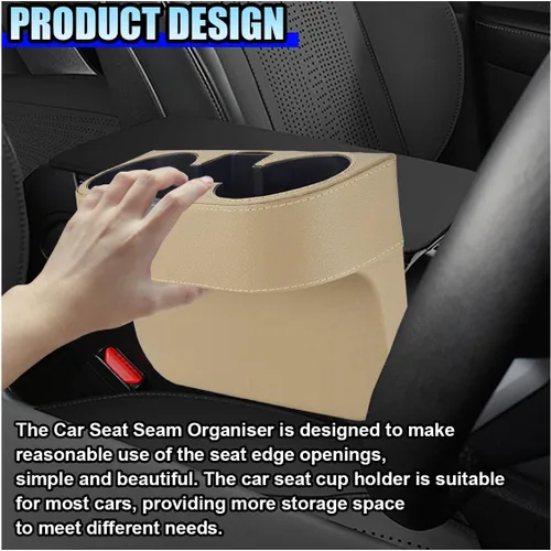 Miniatura 3 de ZIMISI Organizador de Espacio para Copas de Coche, Organizador de Consola Frontal de Cuero PU para Auto, Organizador Multifuncional para Copas