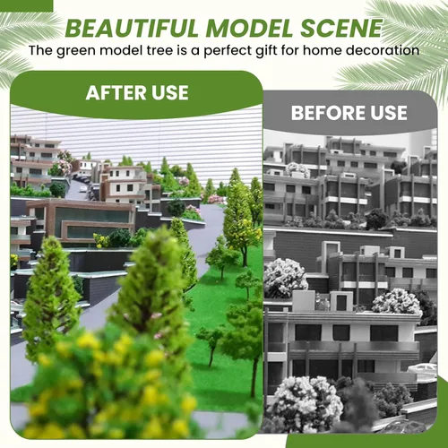 Miniatura 4 de Modelo de paisaje de jardín, pino verde oscuro, 5 pulgadas (5.118 in), accesorio para hacer arquitectura, mesa de arena y plataforma de estación, 10