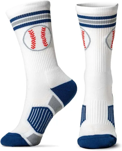 Miniatura 7 de ChalkTalkSPORTS Calcetines Crew de Rendimiento de Béisbol - Calcetines Boston - Jóvenes y Adultos - Calcetines de Béisbol a Media Pantorrilla