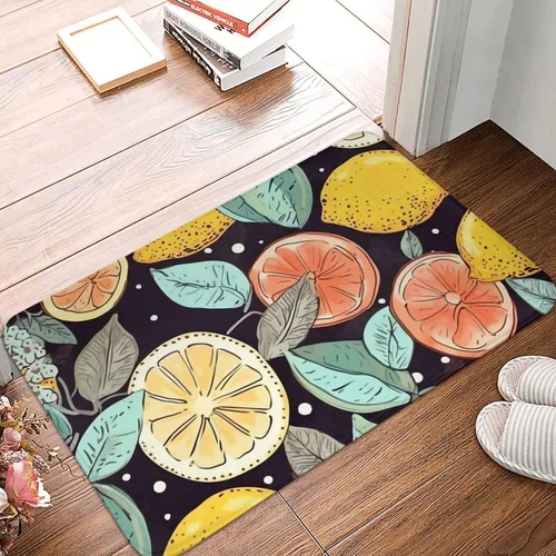 Miniatura 10 de Tapete para puerta delantera, tapete de bienvenida con estampado floral azul y blanco, absorbente, antideslizante, tapete de entrada suave, alfombra