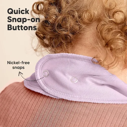 Miniatura 8 de KeaBabies 8 unidades de baberos orgánicos tipo bandana para niñas - Baberos tipo triángulo súper absorbentes para bebés que babean y están en Lila