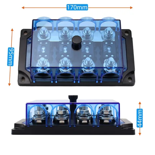 Miniatura 3 de Soporte de fusibles MEGA/AMG de 4 vías con 4 fusibles ANM atornillados 100A para automóviles, interruptor de alimentación, posicionamiento