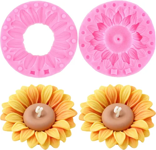 Miniatura 10 de Moldes de silicona para fondant de girasol para decoración de tartas, decoración de cupcakes, caramelo y goma de mascar de chocolate, arcilla