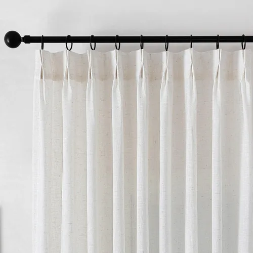 Miniatura 18 de Cortinas semitraslúcidas de lino neutro de 84 pulgadas de largo, cortinas y cortinas de lino beige crema que filtran la luz, tratamientos modernos