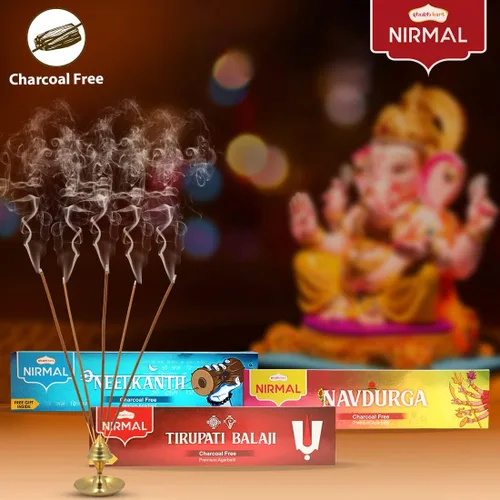 Miniatura 4 de Shubhkart Varillas de incienso prémium - Paquete de 3 inciensos, 210 varitas Neelkanth, Navdurga y Tirupati Balaji