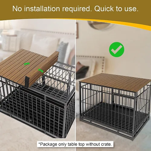 Miniatura 4 de Cubierta para Jaula de Perro de 48 Pulgadas con Imanes para Jaula - Cubierta Plegable de Aluminio para Perrera Decorativa Mesa de Almacenamiento Nuez