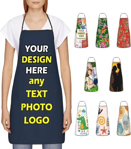 Miniatura 21 de Delantales impermeables personalizados para diseñar tu propia foto logotipo texto para cocinar hornear 28.3 x 20.4 pulgadas
