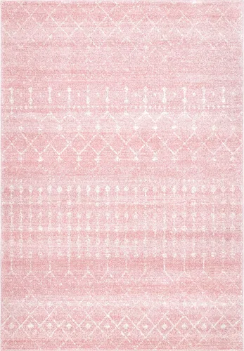 Miniatura 8 de nuLOOM 2x3 Alfombra de área marroquí Blythe, rosa, diseño bohemio desvanecido, resistente a las manchas, para dormitorio, comedor, sala de estar