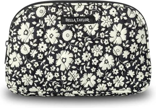 Miniatura 7 de Bella Taylor Bolsa de maquillaje de algodón acolchada grande para mujeres, bolsa de cosméticos de viaje