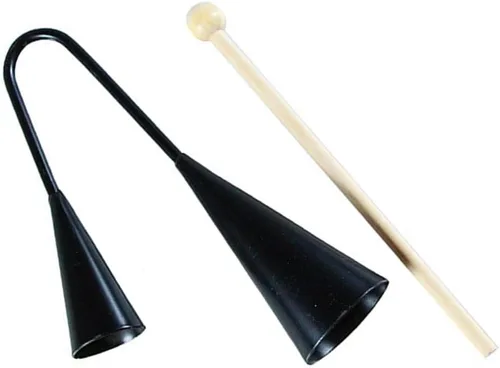 Miniatura 6 de Agogo Bell - Instrumento de percusión tradicional de samba de dos tonos con palo de madera para niños pequeños