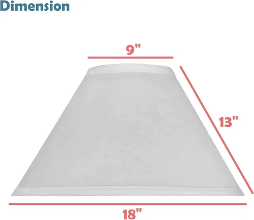 Miniatura 5 de Aspen Creative 33137, pantalla de lámpara de araña tradicional plisada de hongo, plisada blanca, 22,9 cm de parte superior x 45,7 cm de parte