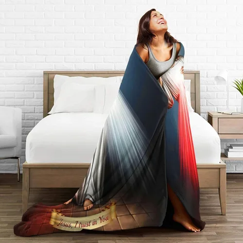 Miniatura 6 de Manta de regalo de misericordia divina de Jesús, manta católica ultrasuave de micro polar, manta religiosa cristiana para mujeres, manta para cama