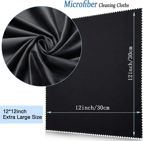 Miniatura 2 de Frienda Paquete de 12 paños de limpieza grandes de microfibra de vidrio de 12 x 12 pulgadas, paños de limpieza de lentes de sol de gran