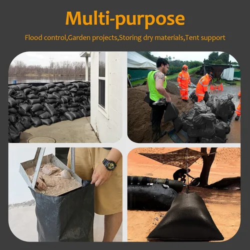 Miniatura 5 de ASKIZ Bolsas de arena resistentes con protección UV, bolsas de arena de polipropileno ultra resistentes de 16 x 25.5 pulgadas para inundaciones