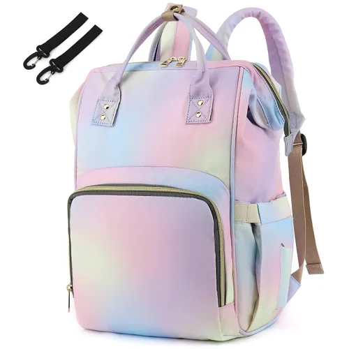Miniatura 8 de Mochila de Pañales para Bebés Niñas, Mamá Bolsas Grandes Impermeables para Pañales para Mujeres (Mármol)