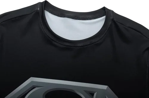 Miniatura 3 de GYM GALA Camiseta de compresión de manga larga con estampado 3D de superhéroe para hombre