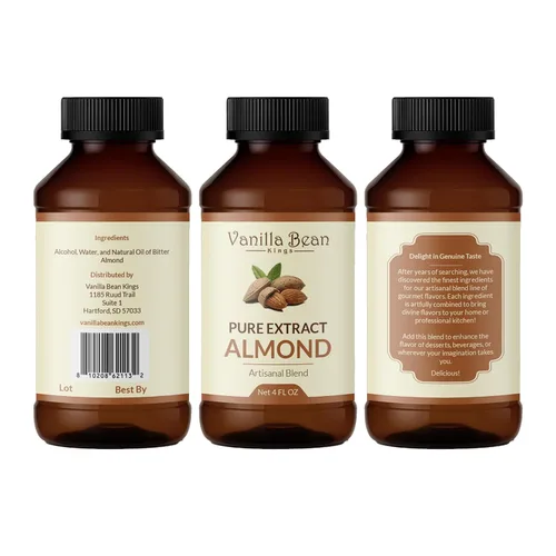 Miniatura 2 de Extracto de almendra pura para hornear y saborizar, 4 onzas, sabores naturales de alta calidad para productos horneados, postres y cocina