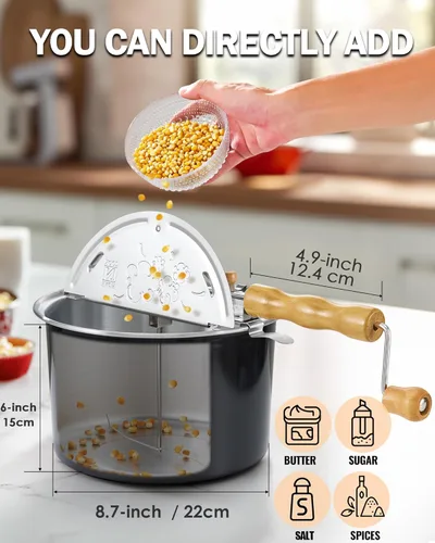 Miniatura 3 de Cook N Home - Olla palomera Aluminio negro