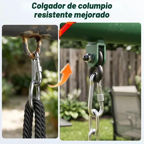 Miniatura 2 de Hapfan Juego de columpios de 7.5 pies de altura para patio trasero, juego de columpio resistente de 500 libras para niños y adultos con columpio