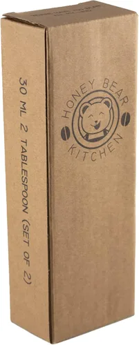 Miniatura 3 de Honey Bear Kitchen Cucharas medidoras de 1.0 fl oz, 2 cucharadas, acero inoxidable pulido negro, juego de 2