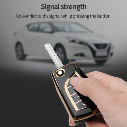 Miniatura 5 de para llavero Toyota Funda con llavero Compatible con Fortuner tundra Camry RAV4 Highlander Corolla Funda para llave inteligente (Negro, 4 botones)