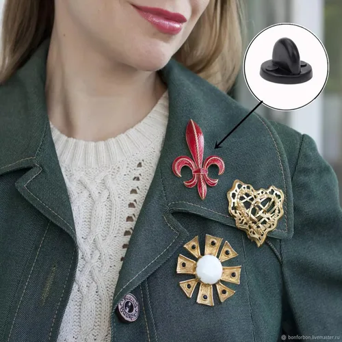Miniatura 4 de 50 piezas de pines de goma de PVC, parte trasera de seguridad para broche de corbata, sombrero, insignia, parte trasera de pasador de solapa de goma