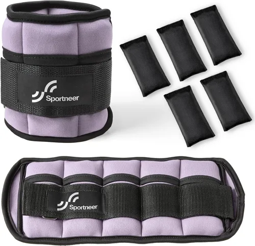 Miniatura 8 de Sportneer Juego de pesas de tobillo ajustables, 1 par, de 2, 4, 6, 8 y 10 libras, correas para el peso de las piernas para mujer, hombre, niños