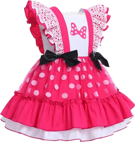 Miniatura 2 de Vestido de princesa a cuadros para bebé, sin mangas, vintage, de encaje, a cuadros, vestido de princesa acampanado con diadema