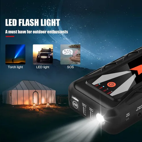 Miniatura 7 de MEGAWISE Arrancador de batería de coche de 1500A pico 16800mAh (hasta motores de gasolina de 7L o diésel de 5L), energía portátil de 12V con salidas
