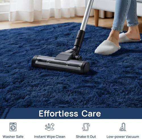 Miniatura 6 de Deerhoo Alfombra de Área Shag, 4 X 6 Alfombras de Felpa Suaves para Sala de Estar, Alfombra Ultra Suave Esponjosa y Peluda para Dormitorio, Alfombra