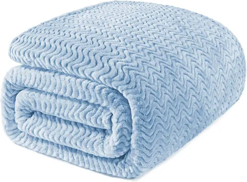 Miniatura 22 de Exclusivo Mezcla - Manta individual para cama, mantas de forro polar ligeras y acogedoras con textura ondulada decorativa, adecuadas para el Verde