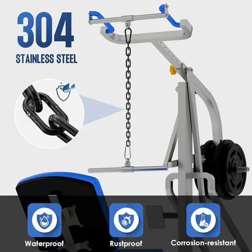 Miniatura 4 de Cadena de fitness, cadena de levantamiento de pesas, cadena de extensión de cable de ejercicio de acero inoxidable 304, barra desplegable LAT