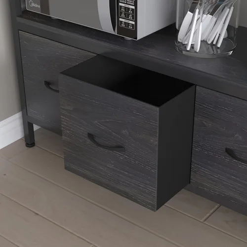 Miniatura 6 de Estante de cocina para panaderos con cestas, estante de almacenamiento independiente de 5 niveles, soporte industrial para horno microondas