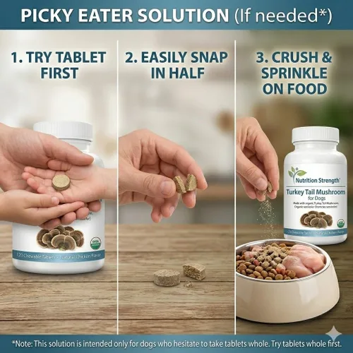 Miniatura 8 de Hongo orgánico de cola de pavo para perros, 500 mg de apoyo inmunológico de alta potencia, promueve la salud celular, la actividad antioxidante