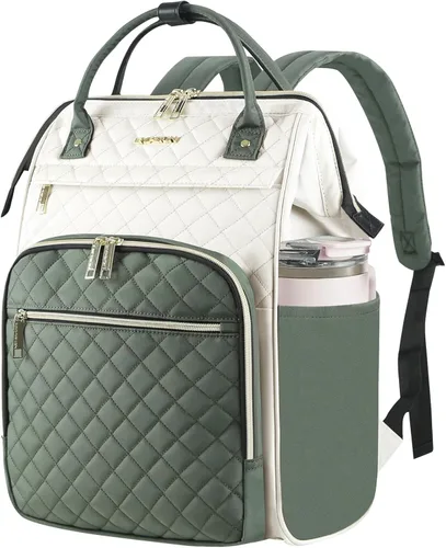 Miniatura 16 de EMPSIGN Mochila para laptop de 15.6 pulgadas para mujer, bolsa de trabajo de negocios, repelente al agua, mochila informal con puerto USB