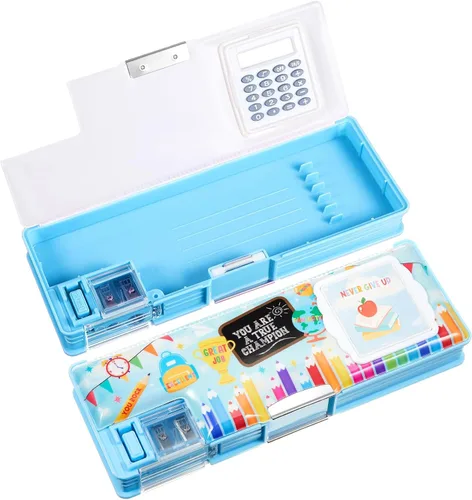 Miniatura 12 de Henoyso Caja de lápices multifuncional para niñas, estuche de alpaca con calculadora y sacapuntas, estuche lindo y genial, suministros escolares