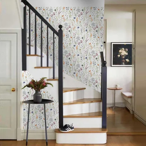Miniatura 5 de MuralPeel Flores Silvestres Blancas Papel Pintado Floral de Plantas Botánicas de Despegar y Pegar Autoadhesivo Extraíble Fácil de Despegar y Pegar