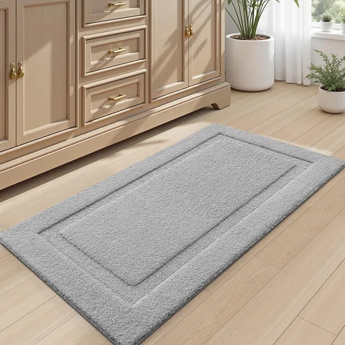 Miniatura 42 de LUMI Alfombras grandes y ultrasuaves para baño, antideslizantes con respaldo de goma, tapete de baño absorbente y lavable de secado rápido, alfombra
