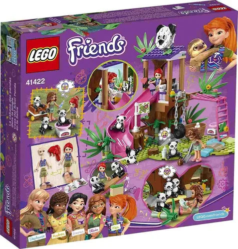 Miniatura 2 de LEGO Friends Panda Jungle Tree House 41422 Juguete de construcción; incluye 3 minifiguras de panda para niños que aman los animales salvajes, amigos