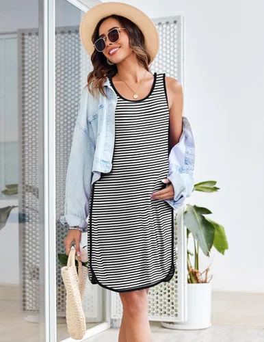 Miniatura 4 de Ekouaer Vestido de parto y parto para hospital 3 en 1 vestido de enfermería sin mangas maternidad botón a presión camisón de lactancia