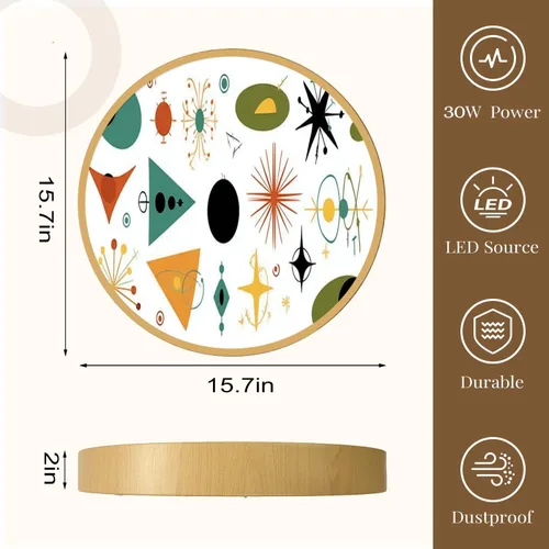 Miniatura 2 de Flush Mount Ceiling Light Fixture Mid century shapes molecule nuclear age space colorful retro set Dimmable LED Close to Ceiling Light Fixtures
