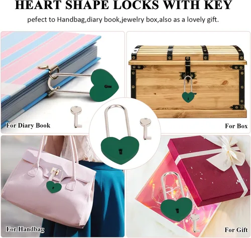 Miniatura 2 de Love Lock - Candado de corazón, 1.969 in, 3.5 pulgadas, pintura de goma, color rojo, con llave para valla, puente, amantes, boda, aniversario