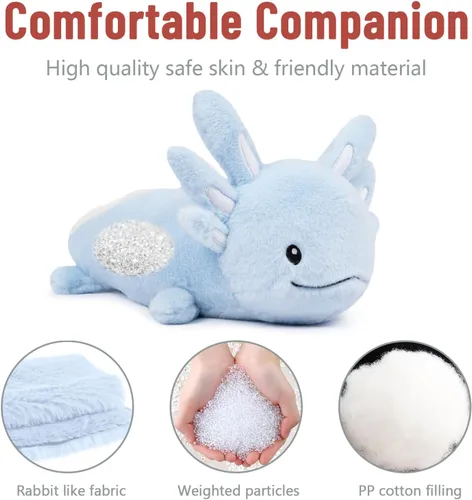 Miniatura 6 de Niuniu Daddy Animales de peluche con peso de ajolote azul de 24 pulgadas 5 libras para niños, adultos, niñas, niños, juguete de peluche gigante