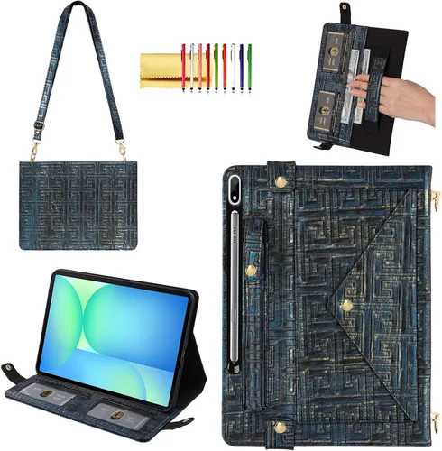 Miniatura 79 de Bolso Funda para Samsung Galaxy Tab S10 FE/S9 FE 10.9"/S9/S8/S7 11", Techcircle Folio con Soporte Cruzado, Billetera con Ranura para Lápiz S Pen