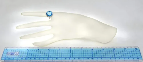 Miniatura 3 de RB Gems - Anillo de plata de ley 925, ovalado, 0.551 x 0.472in, acabado rodiado, estilo cóctel