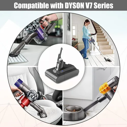 Miniatura 5 de BatPower Batería de repuesto compatible con aspiradora inalámbrica Dyson V7, 21.6 V 6500 mAh, batería de litio de alto rendimiento para aspiradoras