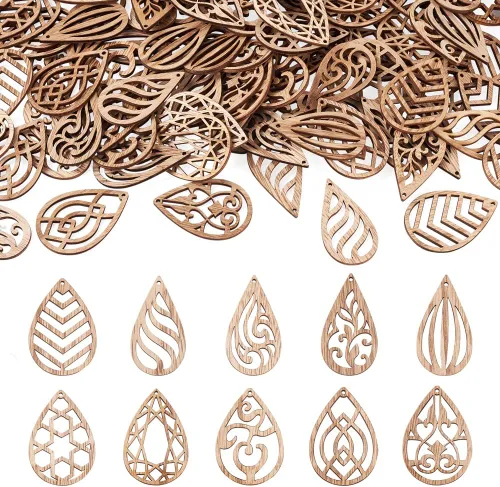 Miniatura 20 de Juego de 20 piezas de aretes de bola deportiva para fútbol, baloncesto, rugby, dijes de madera, 5 estilos, aretes de bola deportiva con ganchos